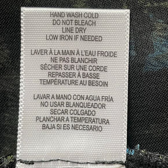 Bobeau Dark Floral Sheer Chiffon Blouse Size 1X Bohemian Flowy Casual Office - Picture 10 of 10